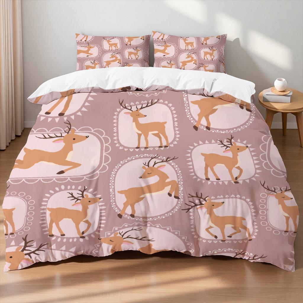 Tecknad Sängkläder Set Sött Djur Påslakan Set Enkel Tvilling Queen King Storlek Ingen Fyllning Födelsedagspresent För Barn Flickor Pojkar Sovrum