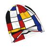 ZLIENSZUS Mondrian Style Beanie Hat for Adults - Modern Minimalist Dutch with Iconic De Stijl Abstract Lines, Neutral Tones Suitable for Streetwear, C