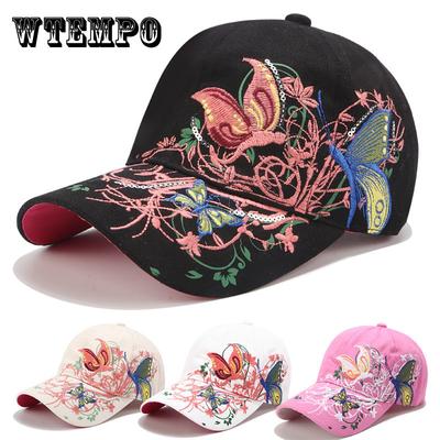 Femmes papillons fleur broderie casquettes femmes fille soleil chapeaux décontracté casquettes de Baseball femmes casquette hiver automne