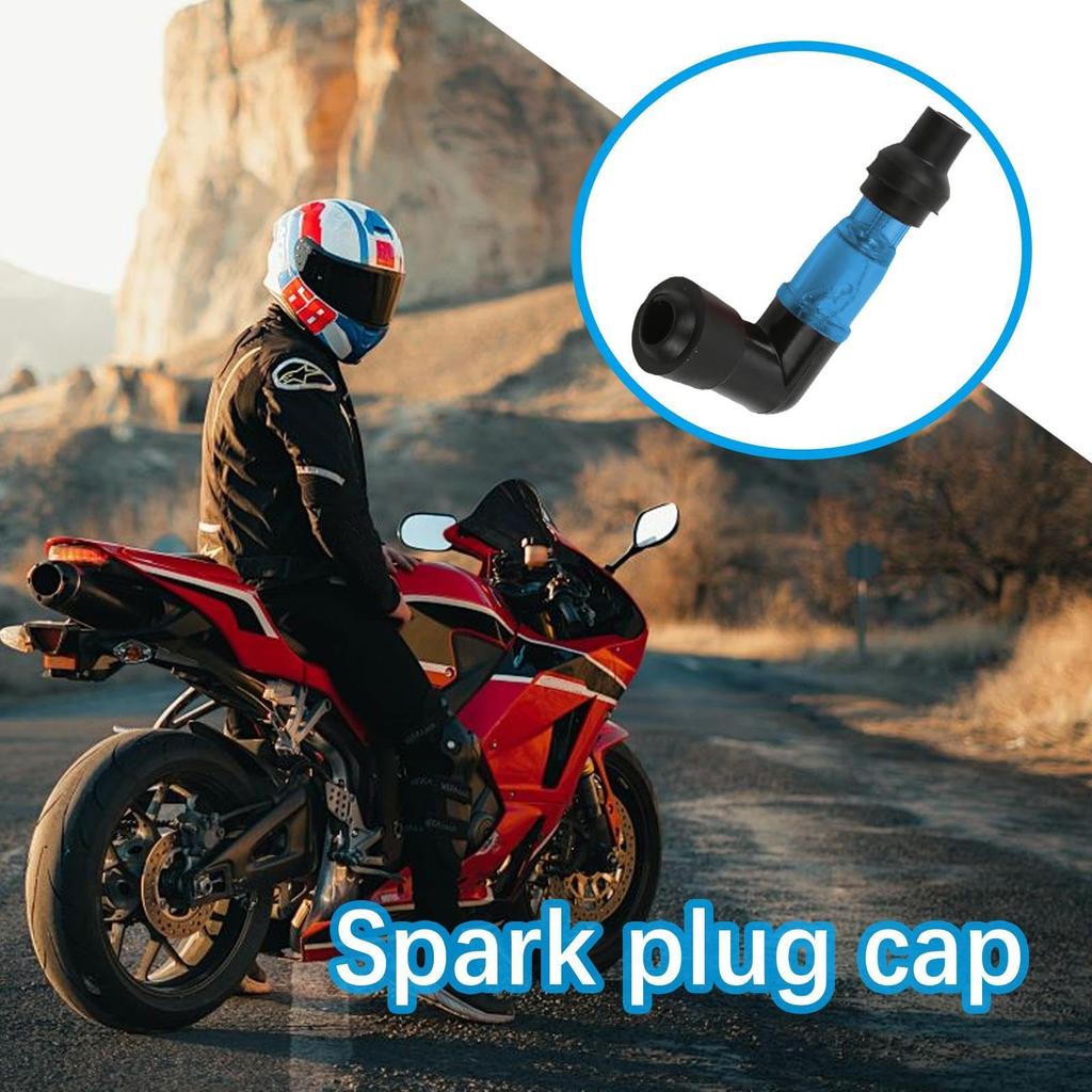 Right Angle Flashing Spark Plug Cap, Universal Motorcycle Accessories High Voltage Cap Flash Spark