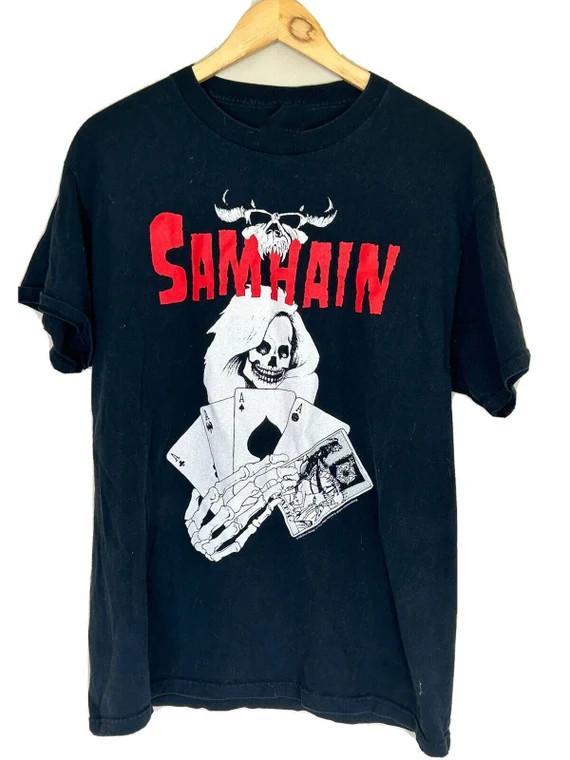 Retro Samhain Shirt 2004 Danzig the Misfits Heavy Cotton Black T shirt SE857 Unisex T-Shirt XXXL