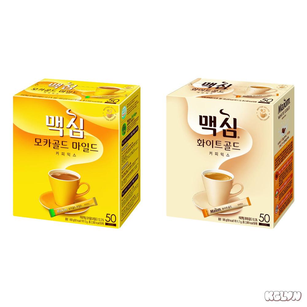 Maxim Korean Coffee Mix 50 Sticks Mocha Gold or White Gold