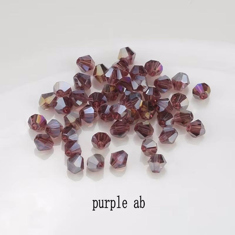 4mm Crystal Bicone Beads 100PCS Faceted Glass Beads Rainbow Loose Craft Beads for Bracelet Necklace Earring Keychain Making DIY