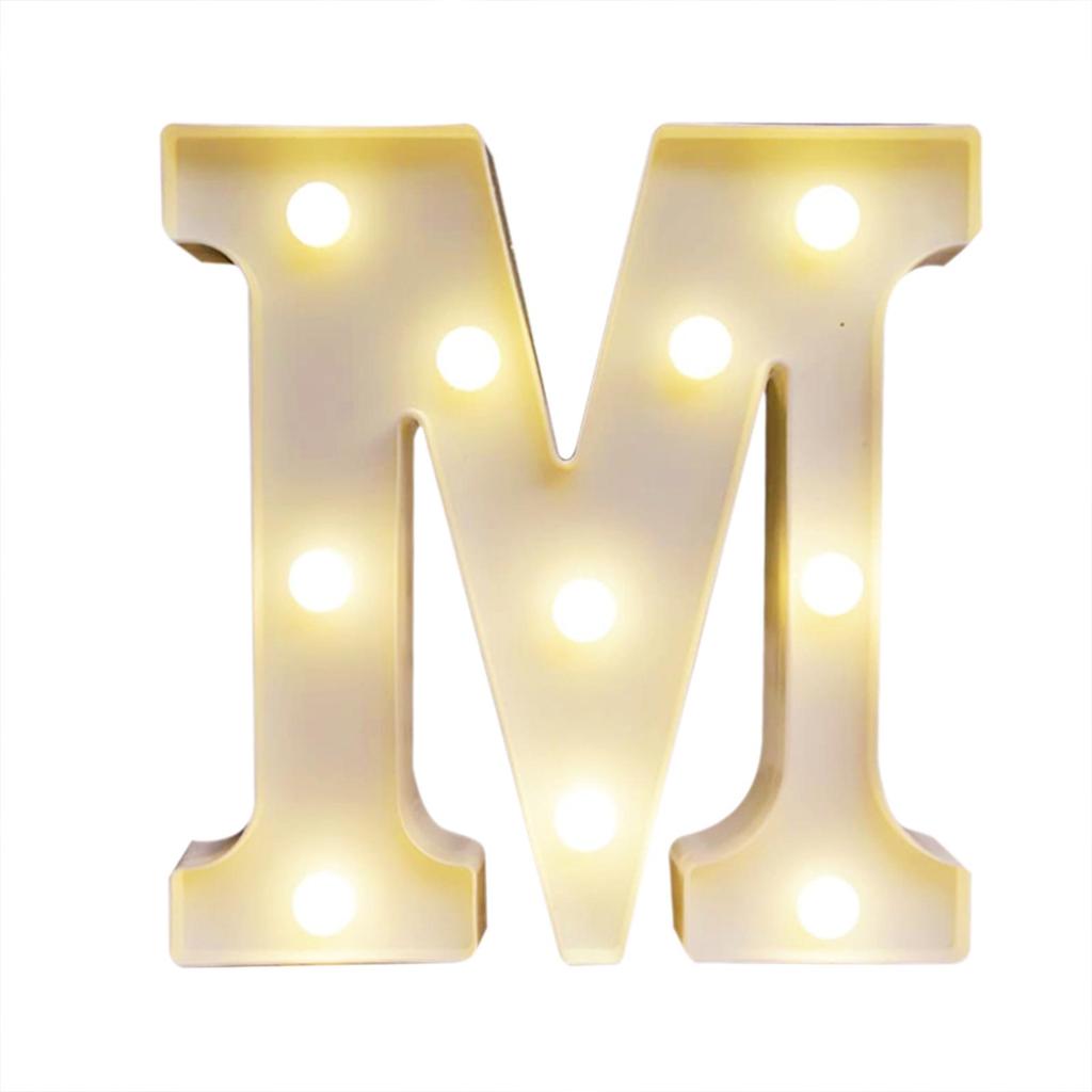 Alphabet LEDs Light Standing Letters Sign with Bulbs Night Lamp Warm White Constant Bright Light Effect 2 * AA Cell Operated IP54 Water Resistance