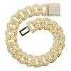 Hip-hop Punk Style 12mm Zircon Cuban Chain Anklet with Copper Design Silver/Rose Gold Plated Women's Foot Jewelry Gift