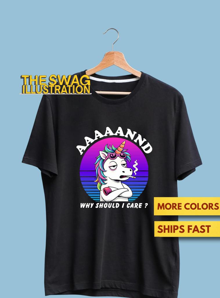 And Why Should I Care Funny Sarcastic Shirt, Cute Unicorse GifT Shirt, Funny Bandit Heeler Lovers GifT Shirt, Bluey & Bingo Fans Soft Tee