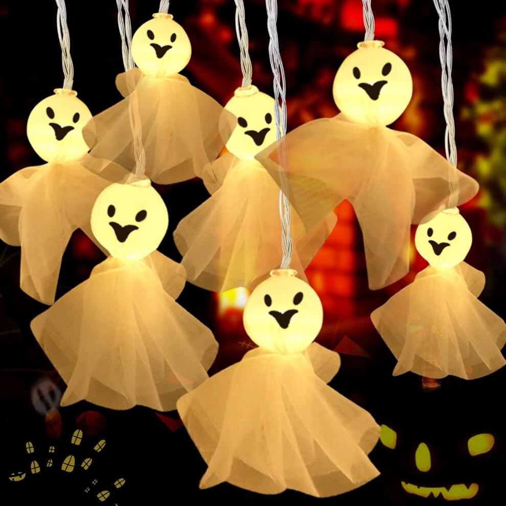 Ghost String Lights, Classic Color Match With 30 LED Bulbs, Special Present For Halloween Christmas, Easy To Hang Decor For Gardens Lawns Balconies