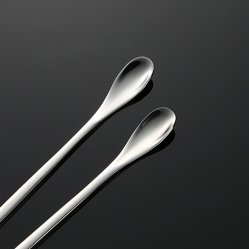 304 Stainless Steel Extended Ice Spoon Stirring Stick 041 Series Water Drop Oval Spoon Dessert Shop Tableware Gifts
