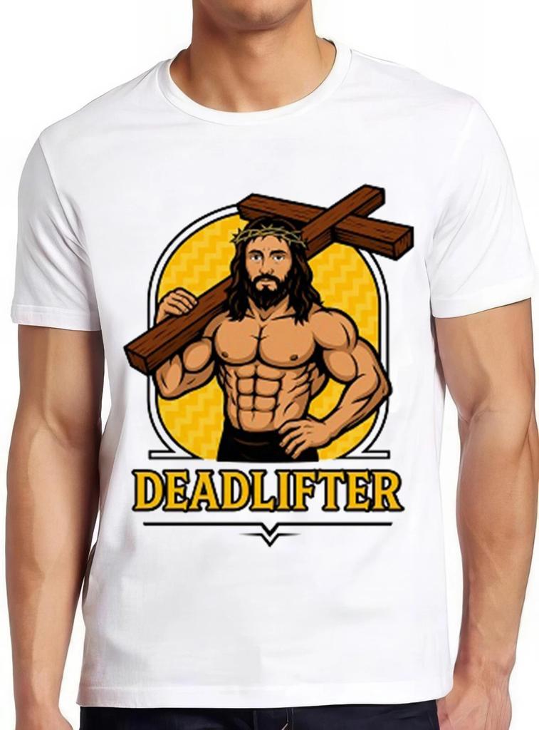 Jesus Deadlifter Christ Christian Funny Gym Top Cool Gift Tee T Shirt 2774