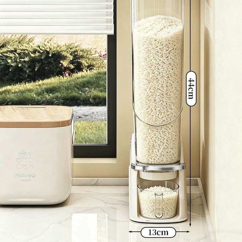 2026 New Press‑Type Rice Bucket, Household Insect‑Proof Moisture‑Proof Airtight Rice Container, Narrow Gap Grain Storage Box Kitchen Food Organizer
