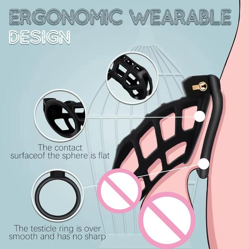 Male Chastity Cage Sissy Belt Invisible Chastity Lock Rings With 3/4 Sizes Cock Cage Bondage Device Sex Toys For Men Adults