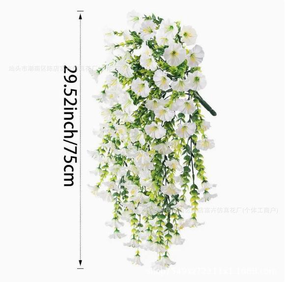 Wall Hanging Artificial Morning Glory Vine Eucalyptus Fake Flower Garden Ornament