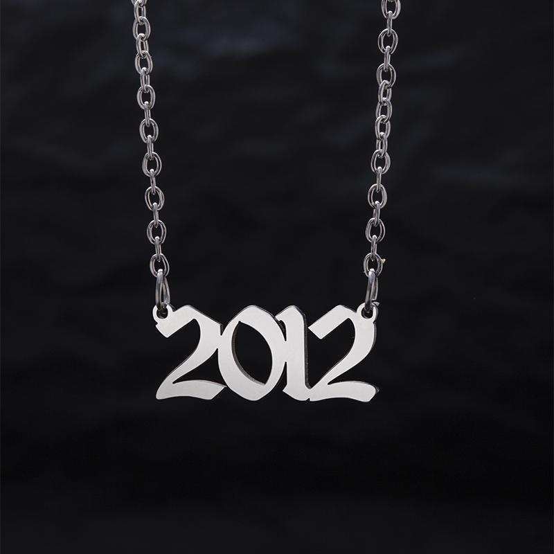 

Fashion Year Of Birth 2012-2020 Necklace Stainless Steel Number Pendant Necklaces For Girls Boys Children Jewelry