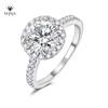 M-JAJA Solitaire 1ct Halo Moissanite Engagement Ring for Women S925 Silver Diamond Wedding Band Bridal Luxury Jewelry