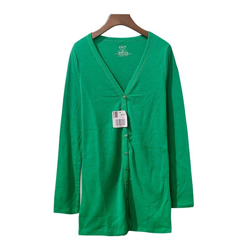 

Оригинальный заказ для внешней торговли Женский вязаный кардиган Пазовая футболка из чистого хлопка Сетчатая версия Легче всего сочетать Эластичная облегающая посадка Утягивающий Q176 Green 1#