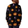 Women's Casual Fashion Long Sleeve Standing Collar Single Breasted Halloween Printed Workwear Jacket Tops