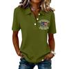 Women's Casual Button Front Short Sleeve Polo Shirt 250th Anniversary United States Printed Top 1776 To 2026 Commemorative Apparel