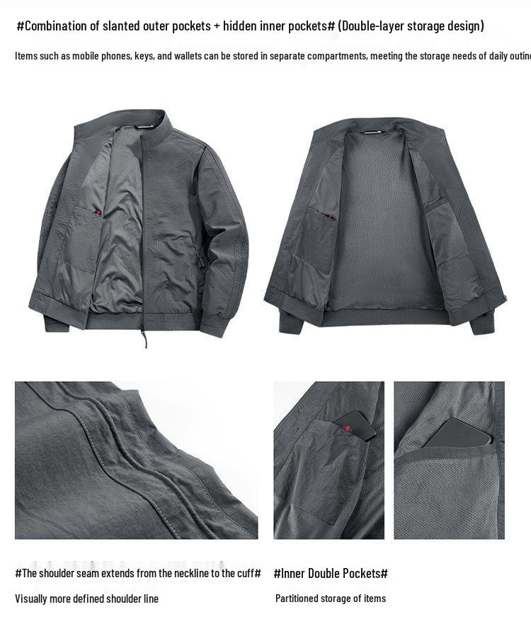 2026 Men's Spring & Autumn Stand Collar Jacket: Sport, Casual, Business, Outdoor M-5XL