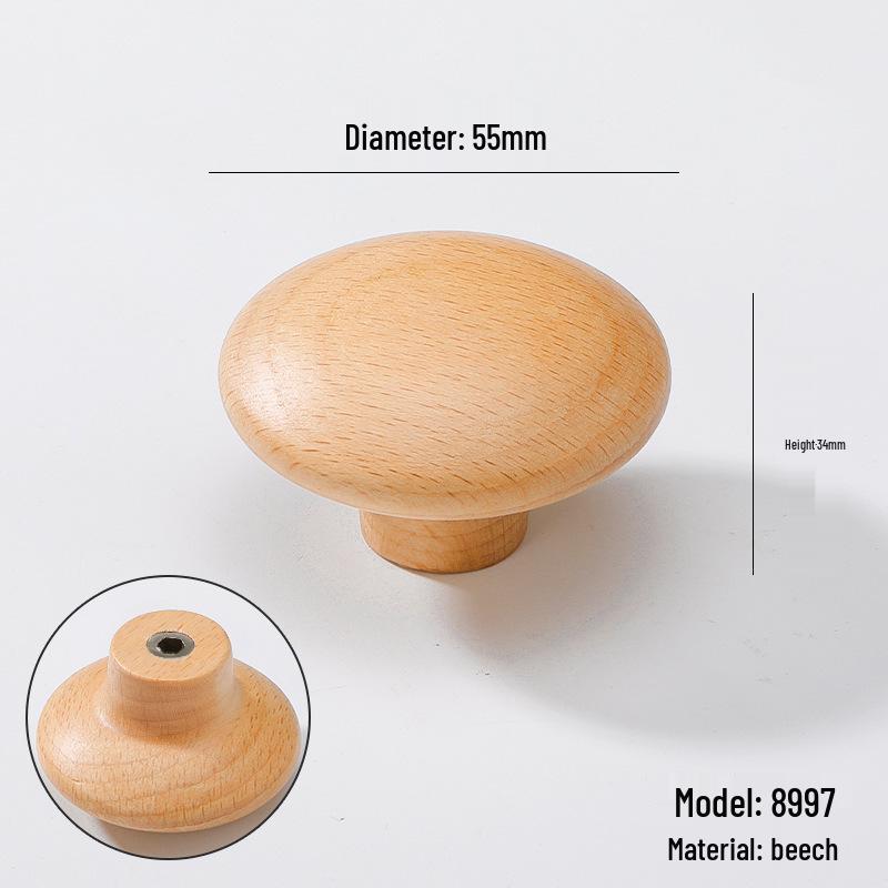 Solid Wood Cartoon Drawer Pull Knob for Children's Room