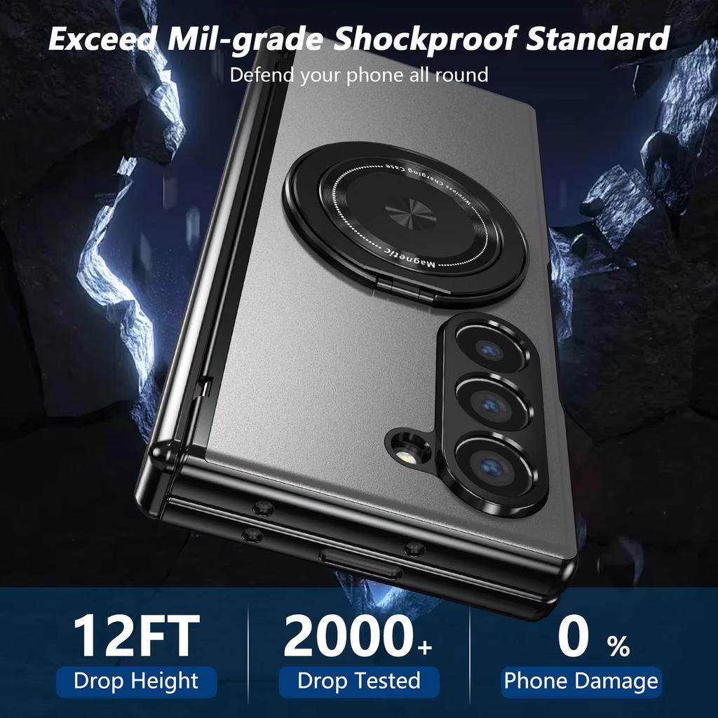 Magnetischer Ringhalter Scharnierschutz Magsafe Handyhülle Für Samsung Galaxy Z Fold 4 5 6 Äußeres Bildschirmglas Stoßfeste Hülle