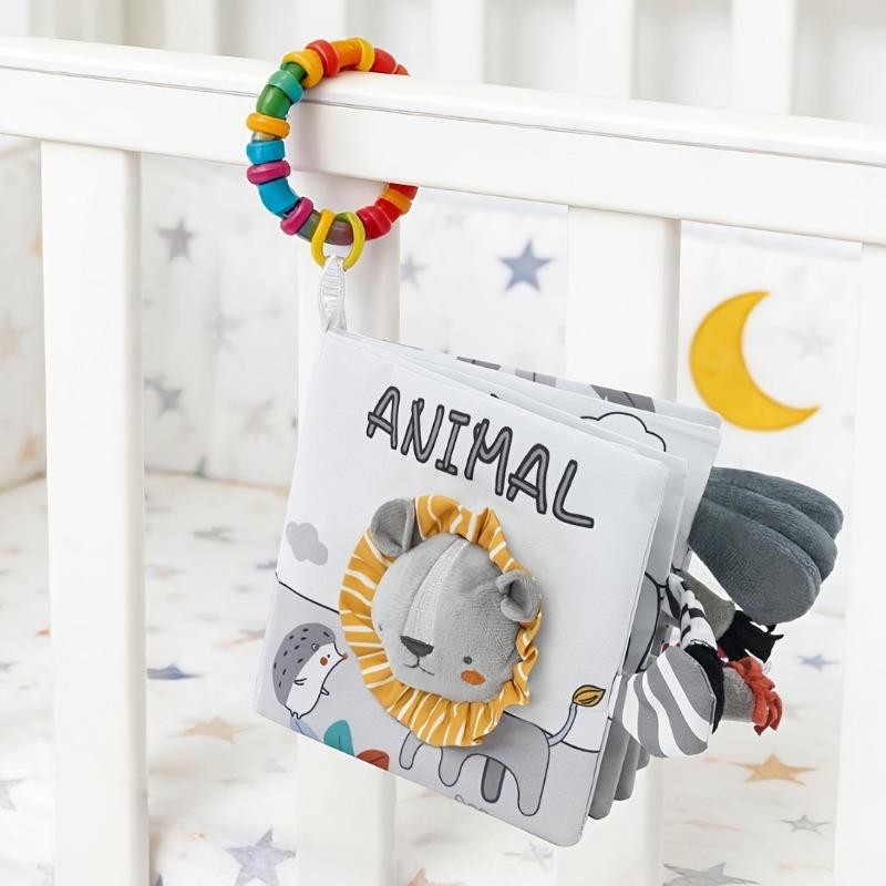 3D Tactile High-Contrast Baby Book | Suitable for Infants and Toddlers, Hangable in Car or Crib, Polyester Material, Mixed Colors - Sungdogin