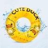 Duck Print Inflatable Swim Ring, Cartoon Duck Pool Float for Kids/Adults