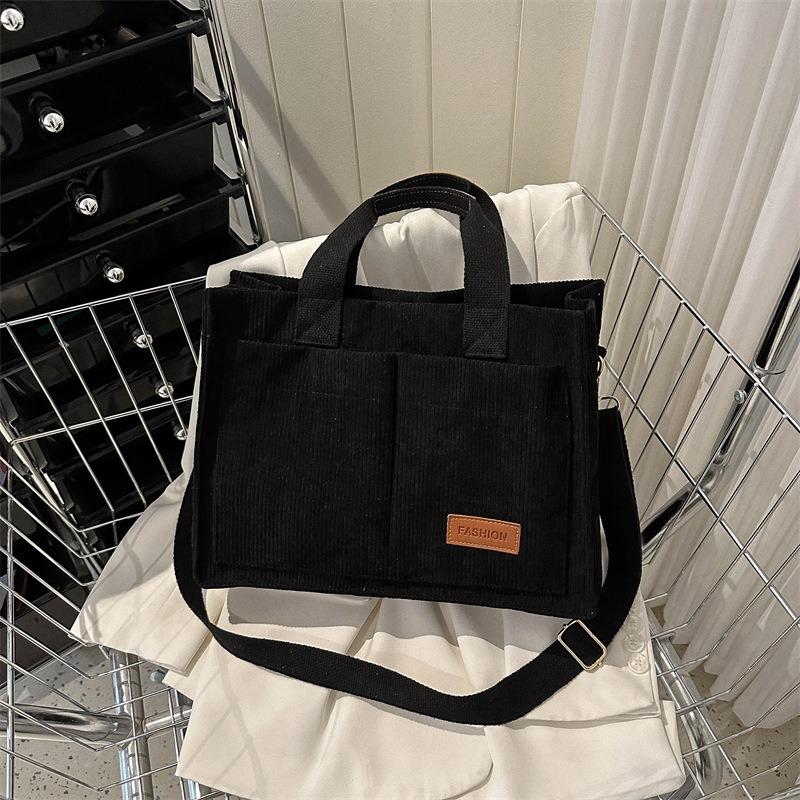 Corduroy large-capacity fashion handbag spring and summer new models are popular now shoulder bag tote bag