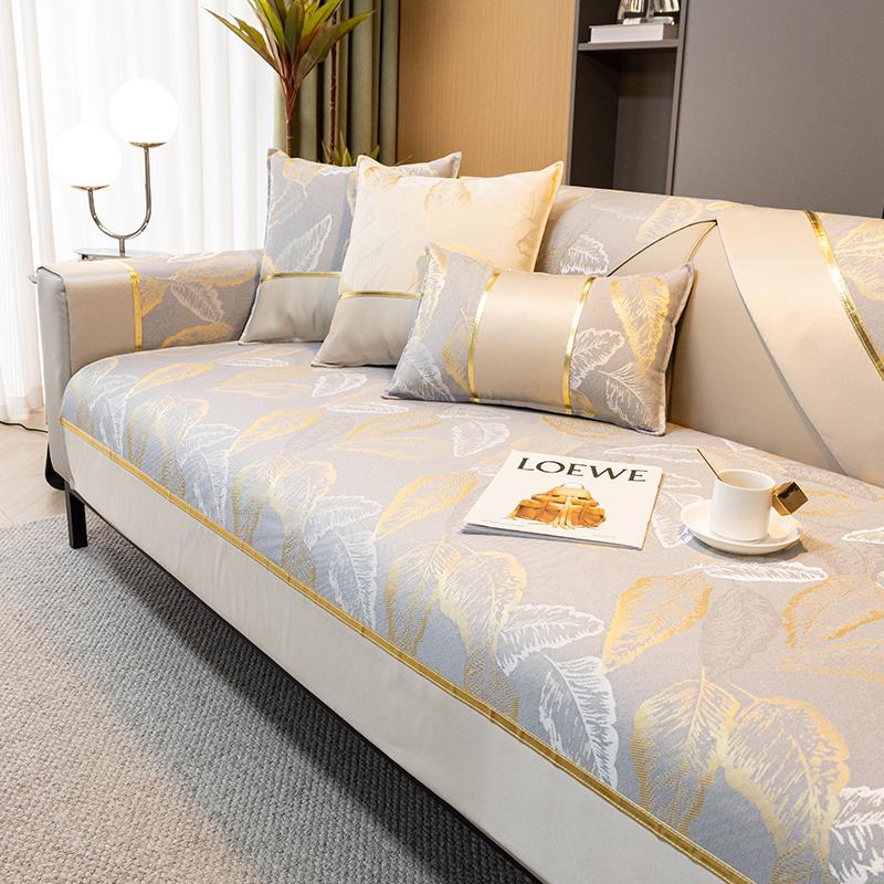 New European Light Luxury Gold Edge Sofa Cushion Cover Seat Cushion Household Modern Simple Non Slip Sofa Cover  Four Season