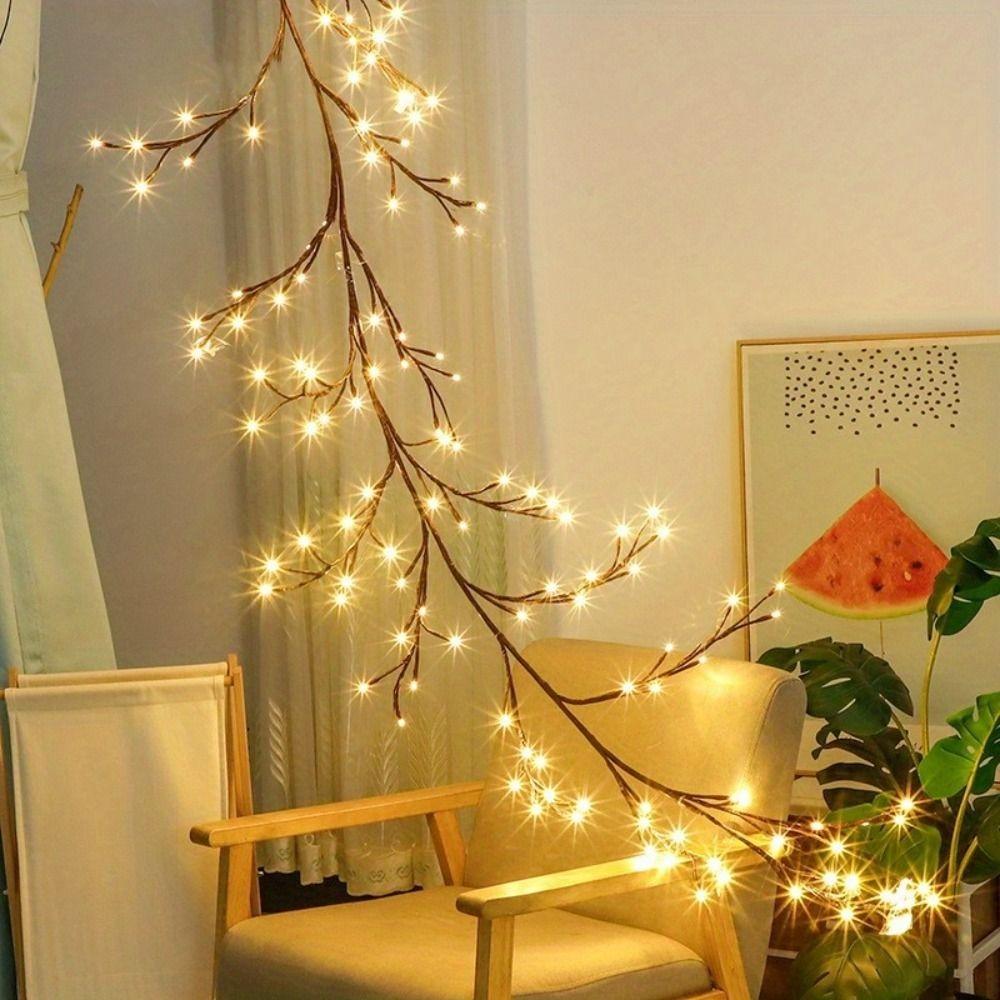 Willow Vine Christmas LED Lights DIY New Year Lights Flexible Tree Branch String Light  Indoor