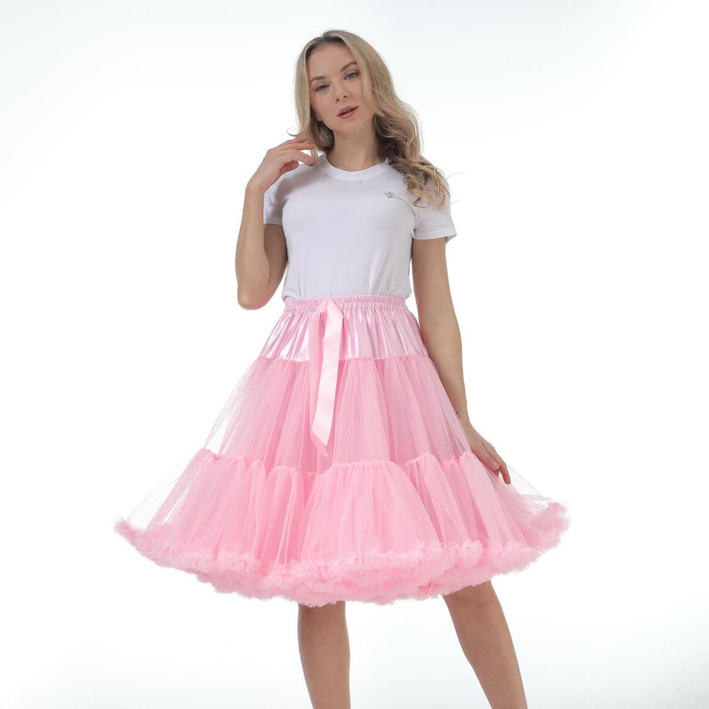 Adult Lolita Super Puffy Hexagonal Mesh Skirt Petticoat for Cosplay Dance