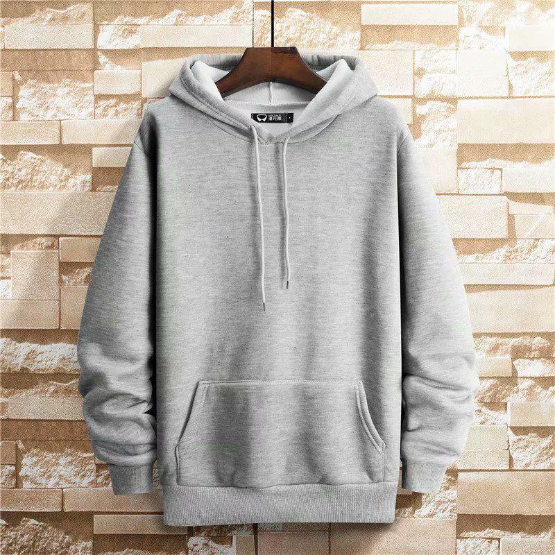 

Толстовка свободного кроя Unisex Plus Velvet - весна/осень в корейском стиле, однотонная M серый