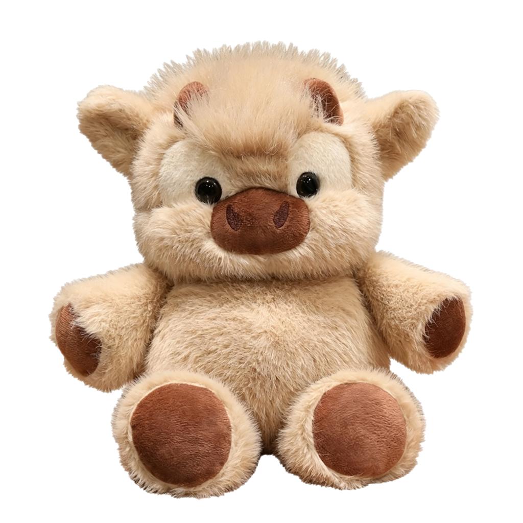 Adorable Highland Cattle Plush Toy 40cm Huggables Running Cow Stuffed Animal Made With Premium Soft Fabric, Soothing Companion