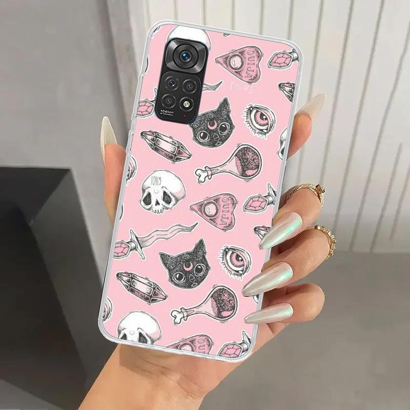 

Pink Cat Skull Sorceress Witch Phone Case for Xiaomi Redmi Note 15 14 14S 13 12S 12 Pro 11S 11 Plus 11T 11E 10S Soft Funda Print Redmi Note 10 4G