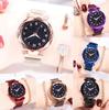 Women Fashion Luminous Numbers Starry Sky Quartz Watch Magnetic Wristwatch Buckle