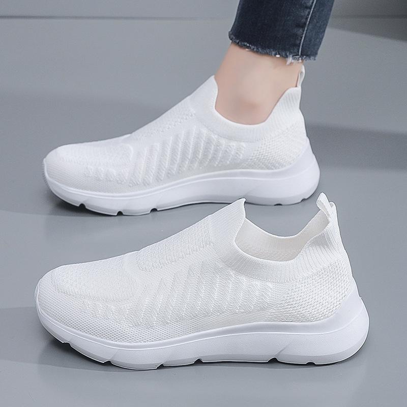 Summer large size fly-woven mesh women's shoes casual fashion socks mouth shoes lightweight wear-resistant shoes