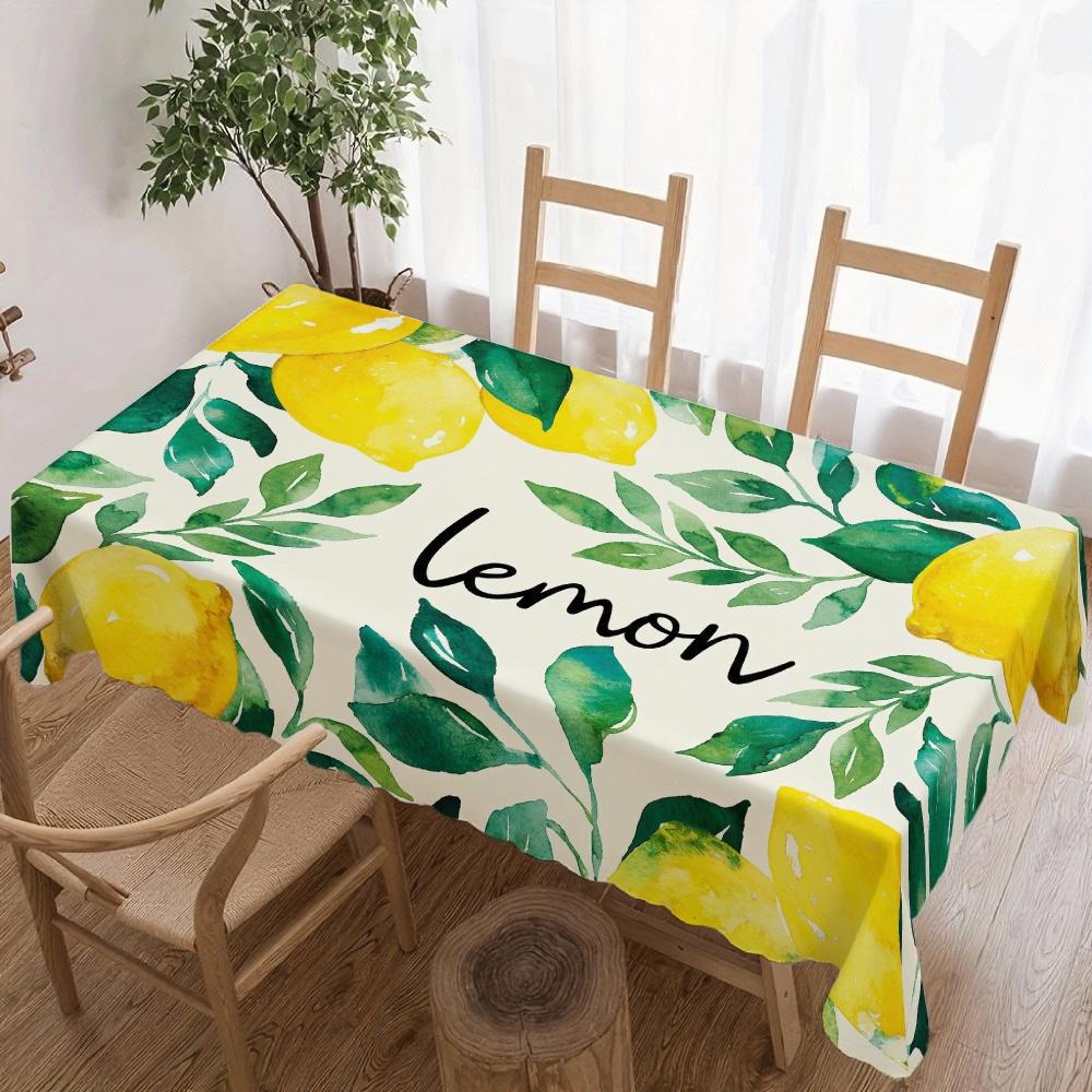 Zitronen-Aquarell Rechteckiger Tischdecke für Tischdekoration Küche Esstisch Wasserdichte Wiederverwendbare Tischdecken für Tisch Hochzeit Party