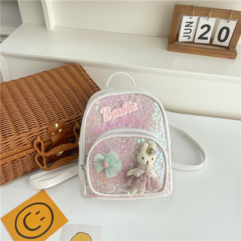 School Bag New Love Girl Bunny Backpack Foreign Style Sequins Children's Bag Light Spine Protection