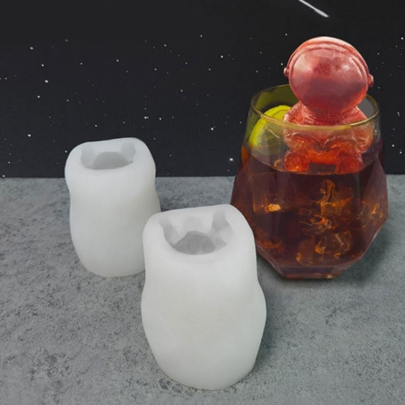 Silicone Astronaut Ice Cubes Tray Popsicles Making Tool for Home Gatherings and Beverage Decorations Drink Accessories