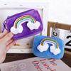 Bag Plush Keychain Rainbow Plush Purse Cartoon Coin Purses Plush Zipper Wallets Plush Card Bag