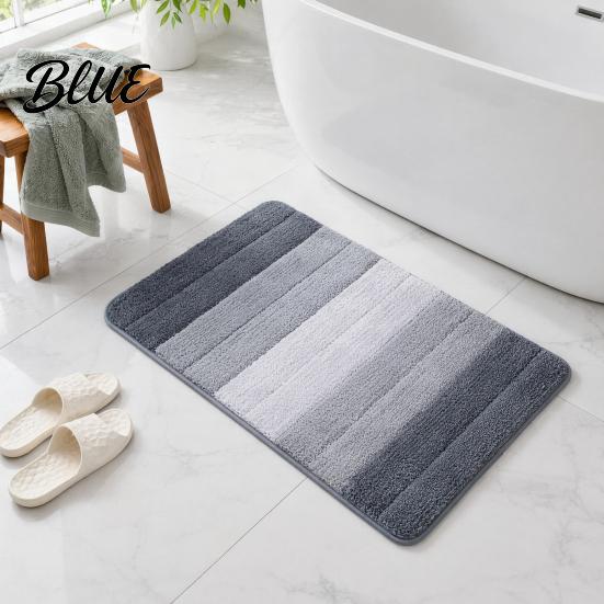 Washable Plush Floor Mat Water-absorbent Rug Quick Color Bathroom Mat Gradient Dry Absorbent Rug Anti-Slip