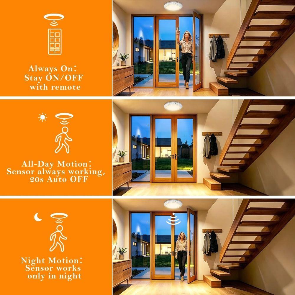 Motion Sensor Magnetic LED Ceiling Light Ajustable 3 Color LED Ceiling Light Closet