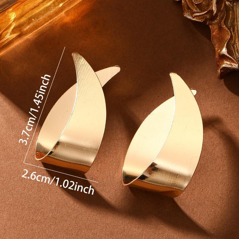 Přílišný design Minimalistický studený styl Dvojitý kruh Zlaté náušnice pro ženy