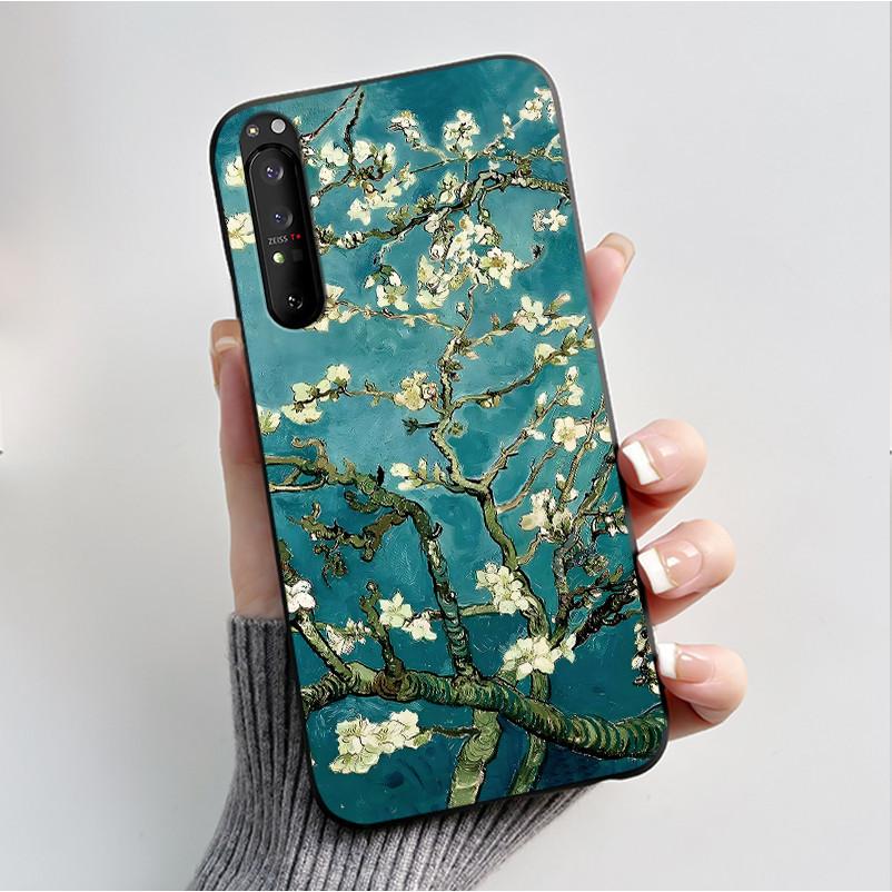 Hülle für Sony Xperia 1 II 1 III Luxus Mode Schmetterling Blume Schwarzes Silikon TPU Weiche Handyhülle für Sony 1II 1III Rückseite