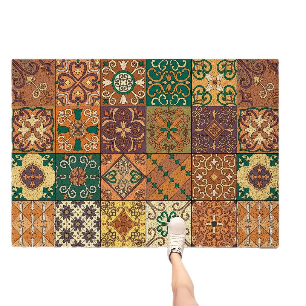 High-End American Style Entrance Door Mat - Silk Loop, Wear-Resistant, Non-Slip, Mud & Dust Removing