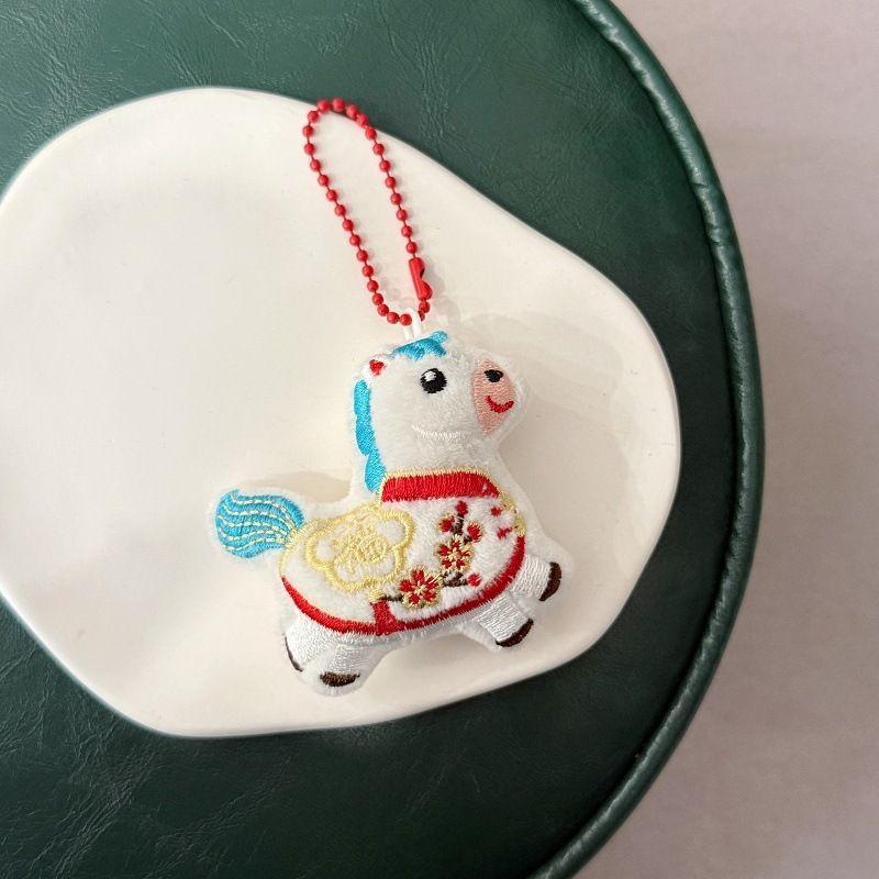 Year Of The Horse  Year Festive Doll Ornament Chinese Style Pony Zodiac Ornament Schoolbag Pendant Keychain