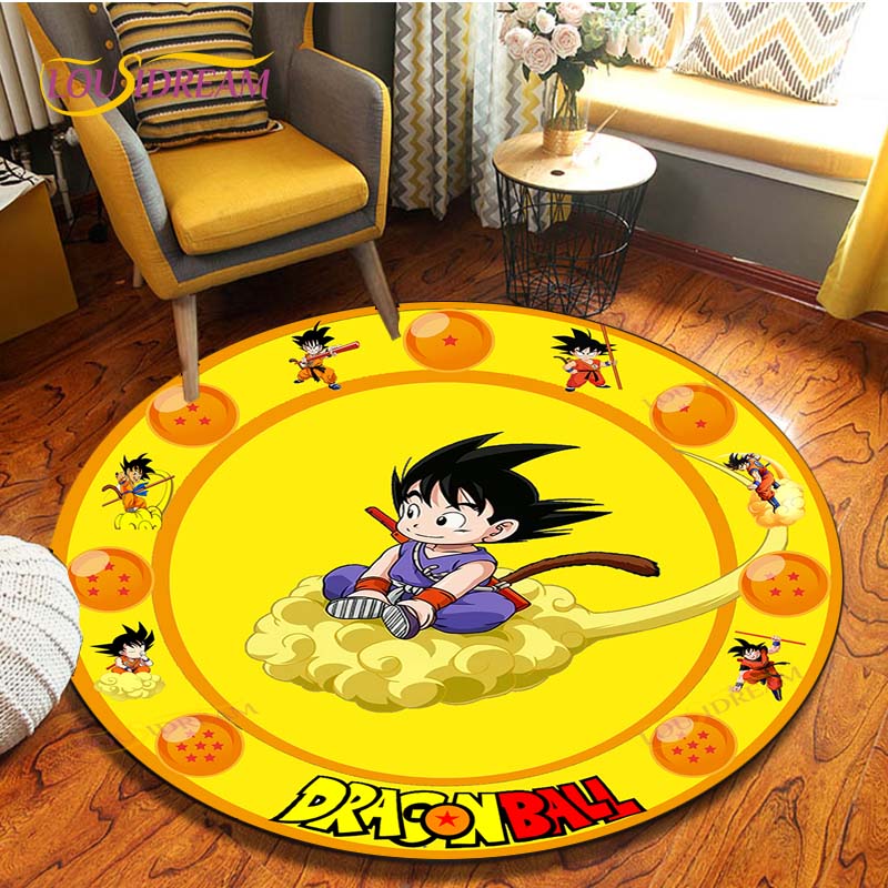 Anime Dragon Ball Goku Round Carpet  Living Room Non-slip Chair 3d Carpet Home Decor Tapis Salon Rugs Mats