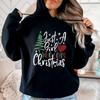 Just A Girl Who Loves Christmas Hoodie Holiday Winter Pullover Drop Shoulder Tracksuit  Comfortable Personality Sportswear
