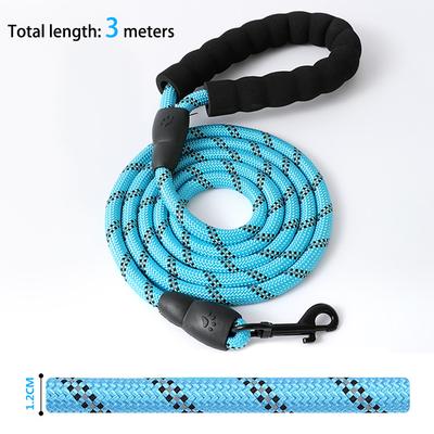 Pet Foam Handle Reflective Leash Nylon Traction Rope Non-Slip Pet Adjustable Leash for Large Medium and Small Dogs