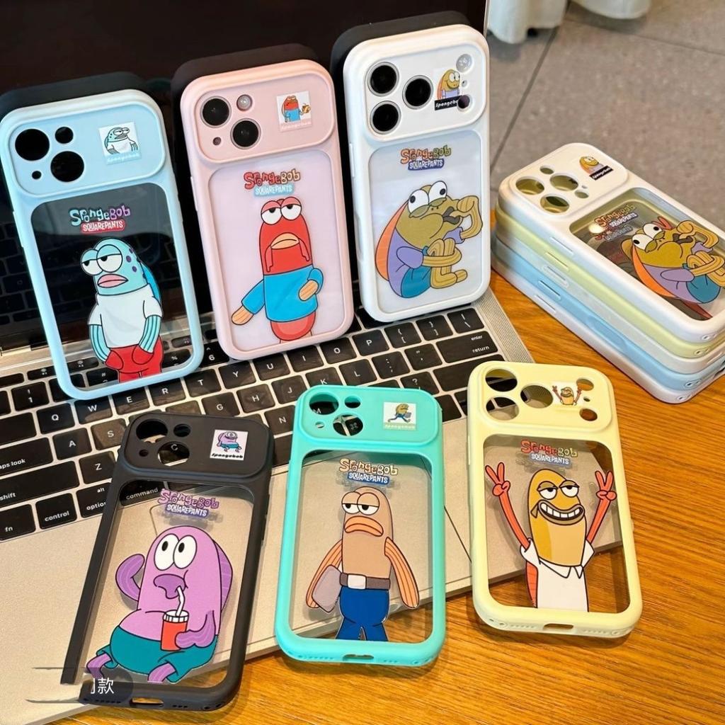 Applicable to Apple 11 mobile phone case trendy cartoon resident fish large window cute iPhone11 two-color second case 11