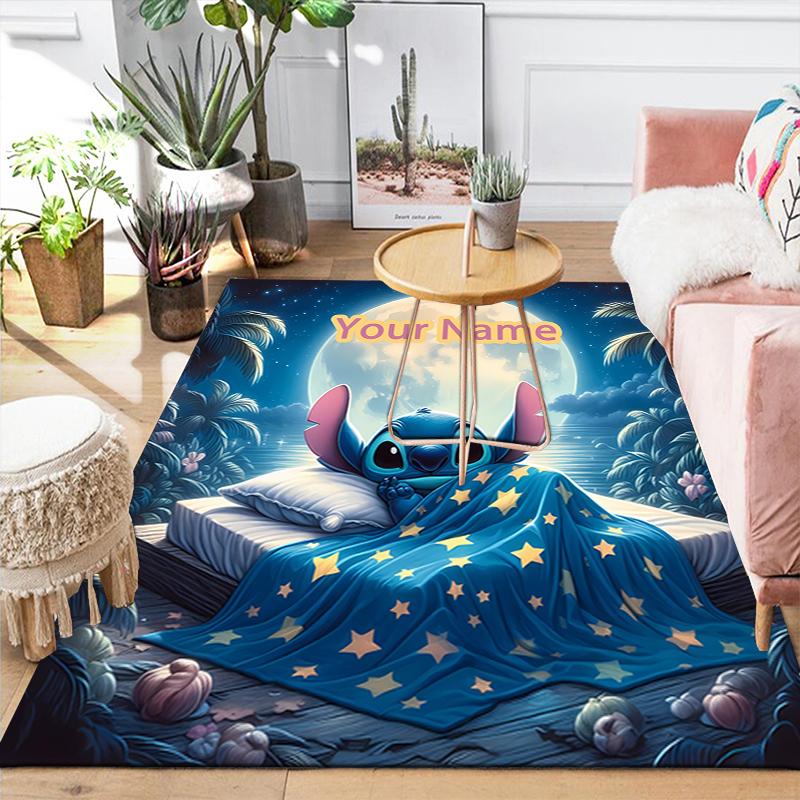 Custom 1Pc Mermaid Stitch Moonlight Adventure Rug Office Carpet Indoor Outdoor Entrance Doormat Nonslip Soft And Comfortable Living Room D916313